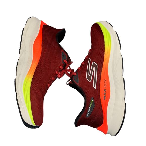 Skechers Max Run Slip In Shoes Size 9.5 Red M Strike 221000 Running Goodyear - Picture 7 of 9